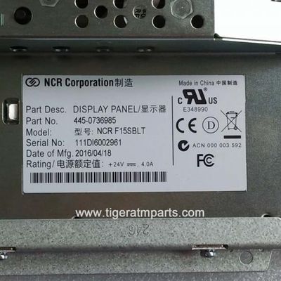 445-0736985 NCR 66XX Panneau d'affichage LCD de 15 pouces Pièces de machine ATM