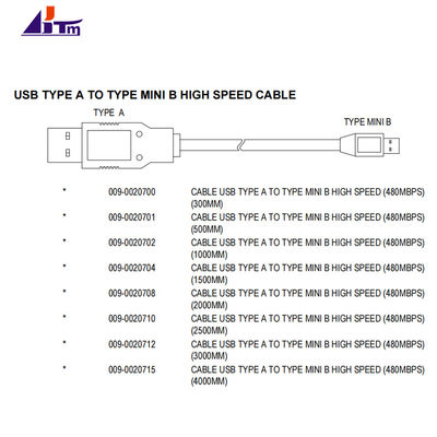 009-0020701 NCR 6683 6684 6687 2062 2064 Câble Assemblé USB Type A vers Type Mini B